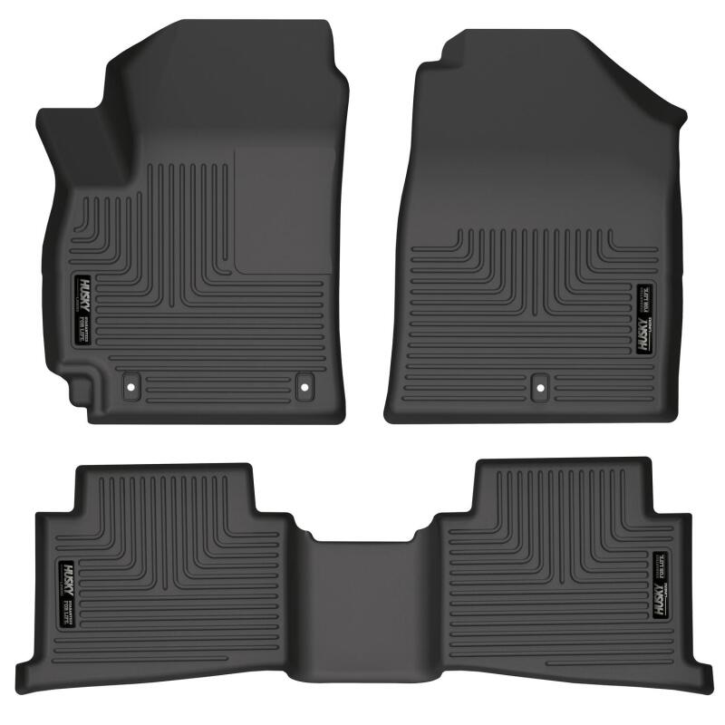 Lincoln Corsair Floor Liners - Front + Rear - Husky Liners - WeatherBeater - Black - `20-`22 Lincoln Corsair Floor Liners - Front + Rear - Husky Liners - WeatherBeater - Black - `20-`22